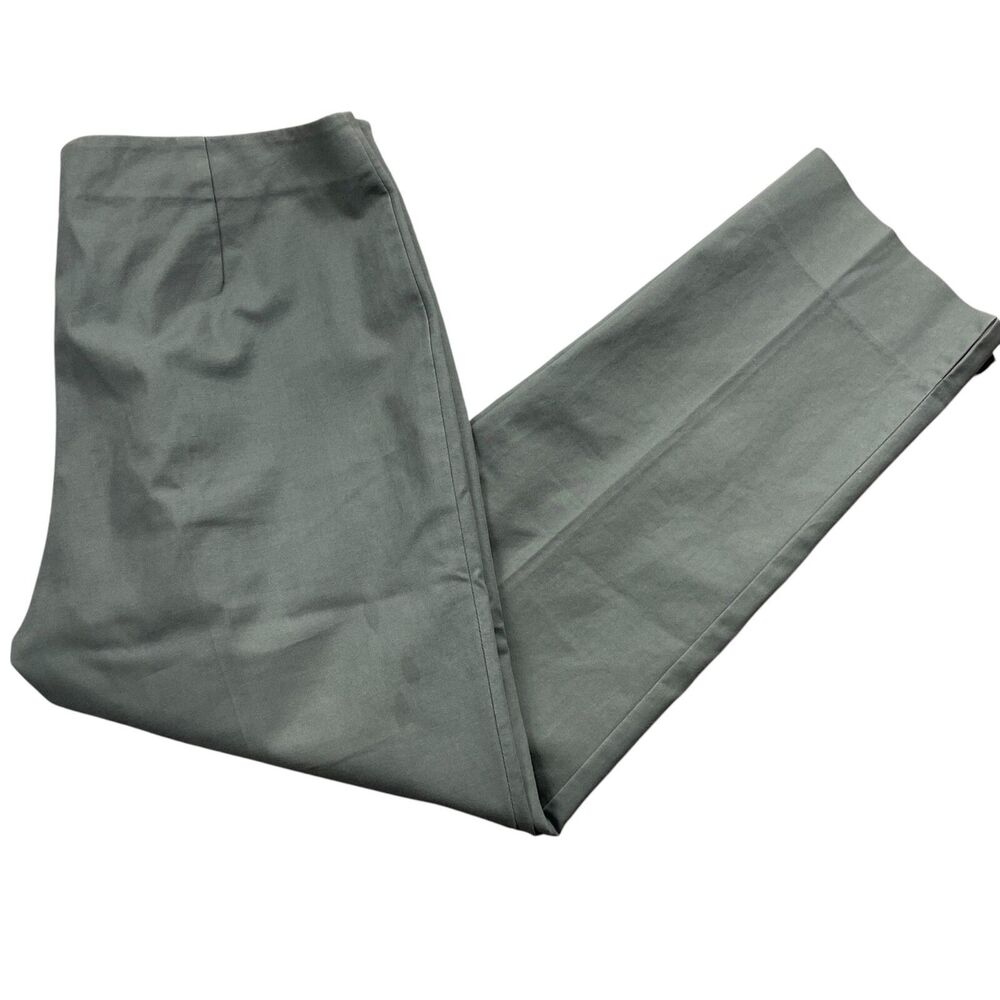 Lafayette148 New York 4 Cropped Bleecker Gray Cotton Blend‎ Pants Side Zipper